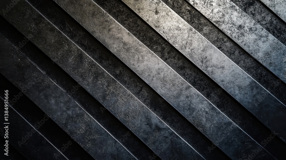 Poster gray metallic diagonal stripes forming contemporary industrial backdrop, representing technological 