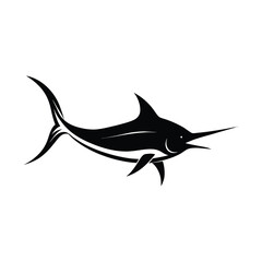 Silhouette Marlin Fish Logo Vector Illustration Template Bold and Dynamic Marine Design for Branding and Creative Use