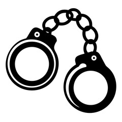 Bandcuff black silhouette illustration on white background