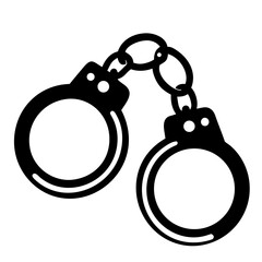 Bandcuff black silhouette illustration on white background