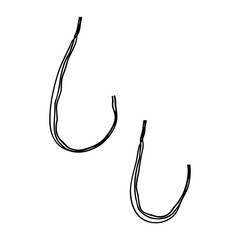 冷や汗マークの手描き線画アイコン 複数の線が重なったモノクロのベクターイラスト