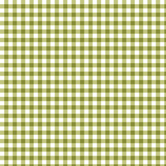 Green plaid and gingham fabric texture with checkered pattern and seamless design