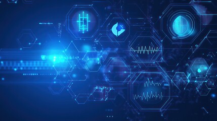 Fototapeta premium Abstract digital interface with data visualizations