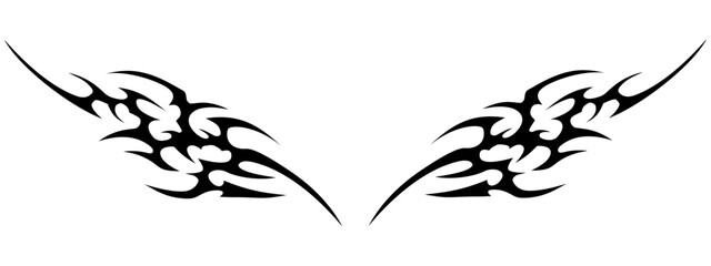 Neo tribal tattoo design Y2k style with transparent background