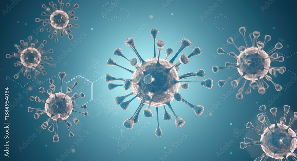 Poster visual representation of virus particles