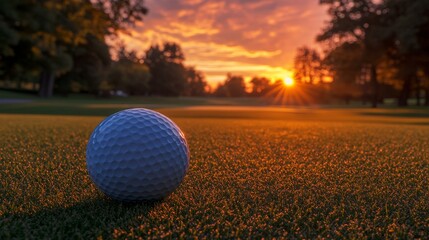 The tranquil golf course at sunset creates an ideal setting for relaxation and sports enthusiasts