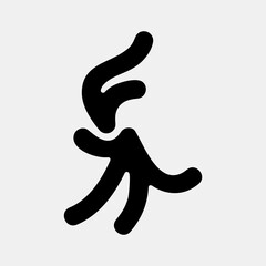 Icon platycerium. Plant leaves elements. Icon in glyph style.