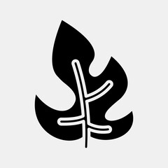 Icon rhaphidophora. Plant leaves elements. Icon in glyph style.
