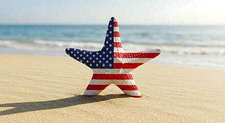Star-Spangled Shoreline AI Generated