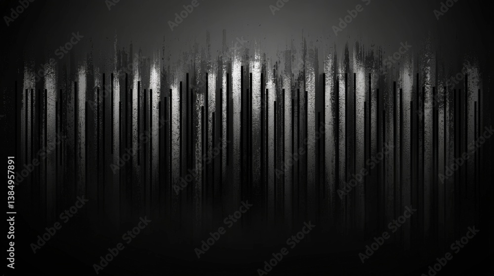 Poster abstract black and white vertical lines with texture and depth for artistic and modern backgrounds