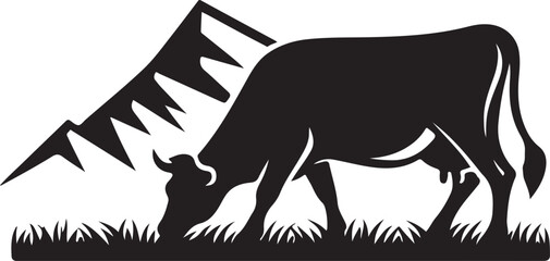 Cow farming logo vector