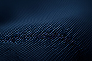 Macro Texture Of Woven Blue Fabric, Abstract Cloth Surface Closeup, Textile Background for Design