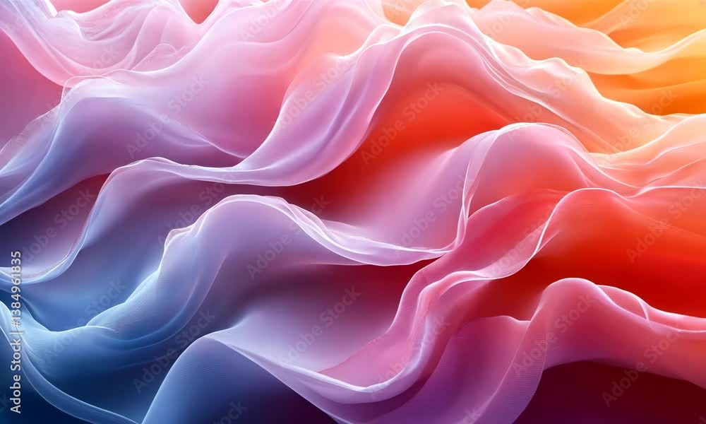 Aufkleber flowing abstract gradient fabric motion background with vibrant color transitions