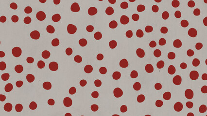 A delightful pattern of vibrant red polka dots on a crisp white background