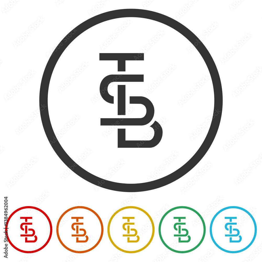 Poster tsb logo. set icons in color circle buttons