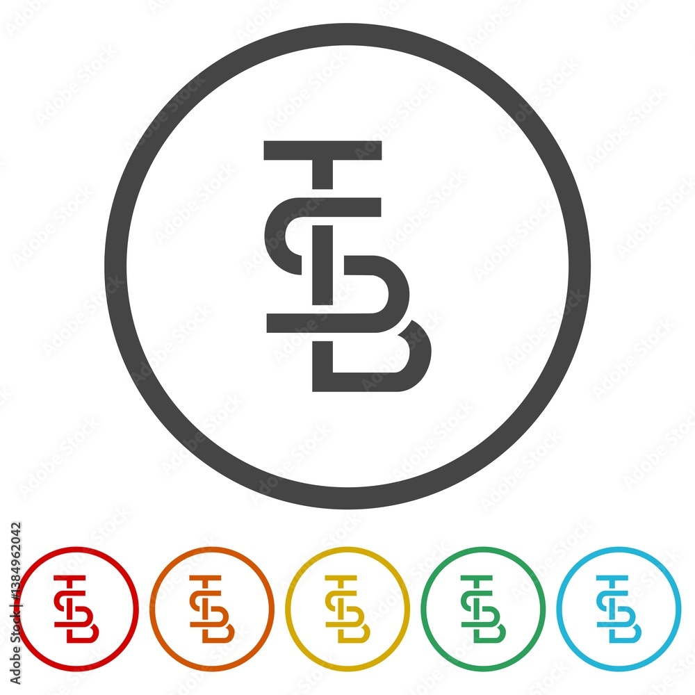 Poster tsb logo. set icons in color circle buttons