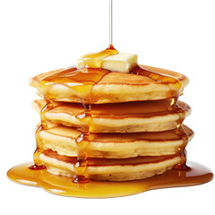 Fluffy Pancake Stack on transparent background