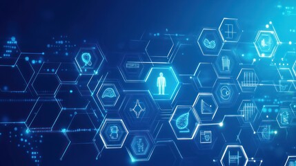 Abstract healthcare technology network graphic