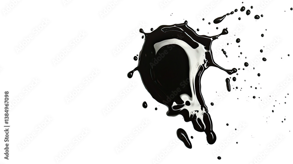 Poster ink splash and flow: an artistic rendering of ink splashes, highlighting the dynamic movement of liq