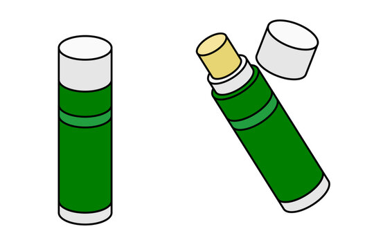 Flat design chapstick icon set. Vector.