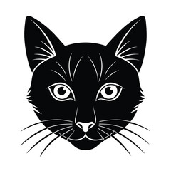 vector silhouette of a cat head