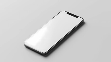 A white mobile mockup against solid white background, aesthetic, Generative AI illustrations.