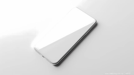 A white mobile mockup against solid white background, aesthetic, Generative AI illustrations.