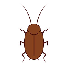 Brown Cockroach from Top View Design. Vector.