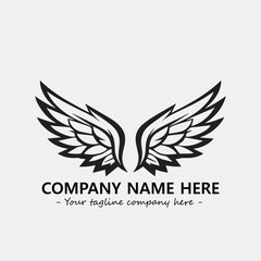 Wing illustration black and white for logo company vector image
