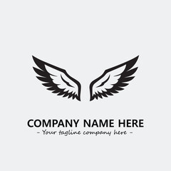 Wing illustration black and white for logo company vector image
