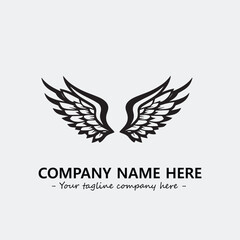 Wing illustration black and white for logo company vector image
