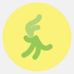 Icon platycerium. Plant leaves elements. Icon in color mate style.