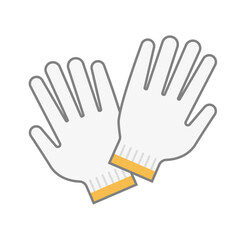 Flat design work gloves icon. Vector.