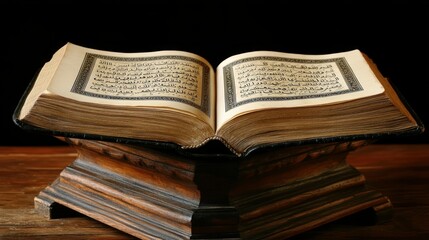 Obraz premium Ancient Quran on Wooden Lectern