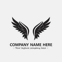 Wing illustration black and white for logo company vector image
