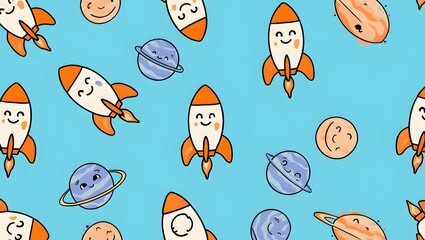  Colorful Rocket Kids Wallpaper AI