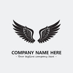 Wing illustration black and white for logo company vector image
