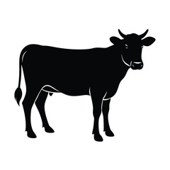 vector silhouette of a cow