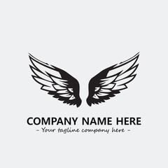Wing illustration black and white for logo company vector image
