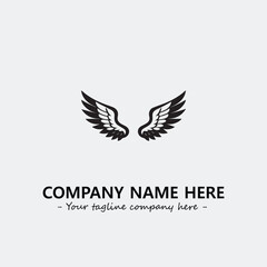 Wing illustration black and white for logo company vector image
