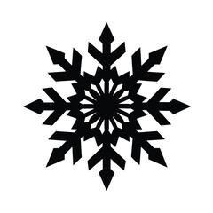 snowflake on white background vector silhouette