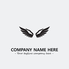 Wing illustration black and white for logo company vector image
