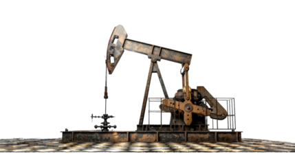 Industrial extraction machine: A machine, symbolizing resource extraction, stands against a backdrop. This machine, an emblem of industry.