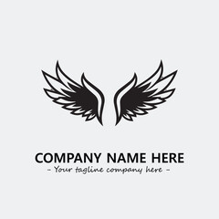 Wing illustration black and white for logo company vector image
