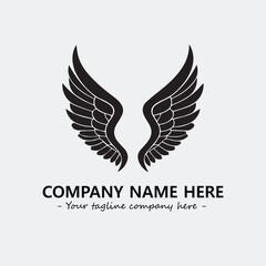 Wing illustration black and white for logo company vector image

