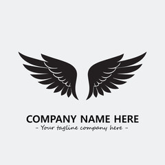 Wing illustration black and white for logo company vector image
