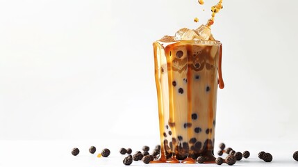 HD Hyper-realistic Bubble Tea with Ice and Fruit