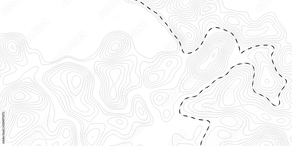 Poster vector geographic contour map. topography map background. black and white wave seamless line. topogr