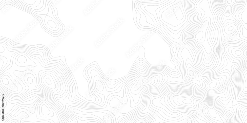 Poster vector geographic contour map. topography map background. black and white wave seamless line. topogr