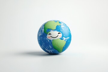 Fototapeta premium A happy Earth egg, symbolizing environmental protection and a joyful planet.